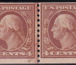 US Washington - Franklin #495 var MINT F - VF LH, Line Pair right stamp vertical plate crack Cat Value  $100