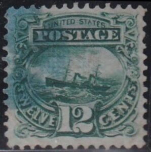 US 1869 Pictorials #117 USED XF Faint corner crease UR PSAG cert Beautiful appearance with nice blue cancel Cat Value  $255