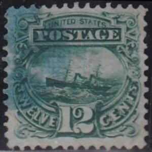 US 1869 Pictorials #117 USED XF Faint corner crease UR PSAG cert Beautiful appearance with nice blue cancel Cat Value  $255