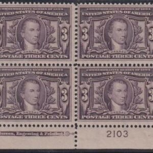 US Early Commemoratives #325 MINT F NH plate block of 4, with imprint Type 5 Cat Value  $1050