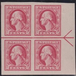 US Washington - Franklin #532 MINT Hinged XF Right Arrow block Large Margins Cat Value  $230