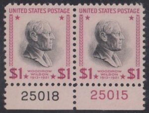US Modern #832g MINT NH XF Bright Magenta/Black Plate # pair