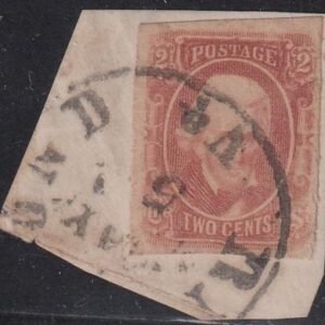 US Confederates #8 USED F - VF 4 margin, close at right on piece with richmond VA cancel Cat Value  $350