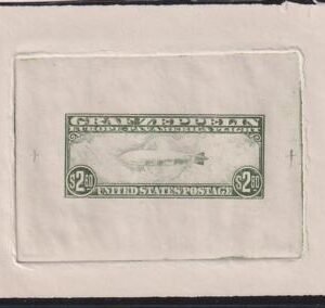 US Airmails C15 (CF1) MINT F - VF Panelli Forgery Large die proof in green unlisted