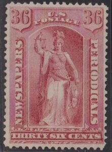 US Newspaper Stamps #PR18 MINT VF No gum Cat Value  $400