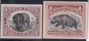 Liberia #35, 47   Trial Color proofs, rare!