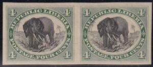 Liberia #35Var MINT HINGED imperf pr. Ex lager loef