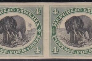 Liberia #35Var MINT HINGED imperf pr. Ex lager loef