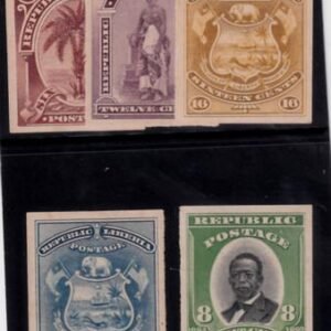 Liberia #36, 39, 41, 46, 37   Trial color proofs