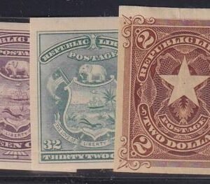 Liberia #36, 41, 43, 46, 48 MINT HINGED imperf values from set - scarce