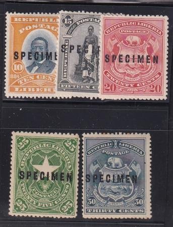 INV-30747itExt_a23105fb-23d8-478f-a7c6-51b0bdee4051 Liberia #38, 40, 42, 44, 45 MINT HINGED 5 values frorm set "specimin" OP