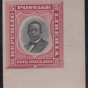Liberia #49var MINT HINGED imperf corner
