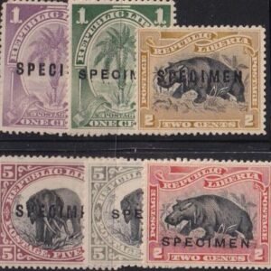 Liberia #54//63 var  6 values Hinged with specimen Overprint