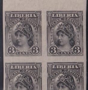 Liberia #94var MINT HINGED imperf marg. Block