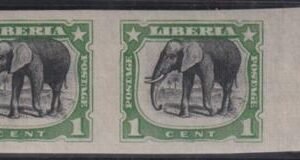 Liberia #101b MINT HINGED imperf Margin pair Cat Value  $13.50