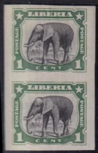 Liberia #101b MINT HINGED imperf pair Cat Value  $13.50