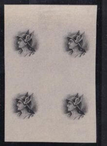 Liberia #102var Block of 4 production proofs of center (Mercury)