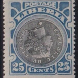 Liberia #107a MINT HINGED inverted center Cat Value  $75