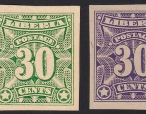 Liberia #108var MINT HINGED card proof & imperf