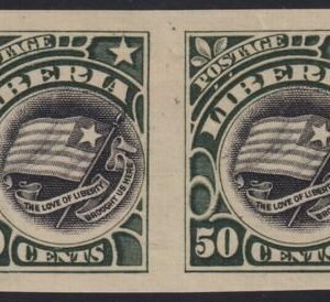 Liberia #110a MINT HINGED imperf pair Cat Value  $20
