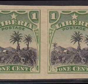 Liberia #115var MINT HINGED imperf pair