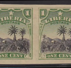 Liberia #115var MINT HINGED imperf pair