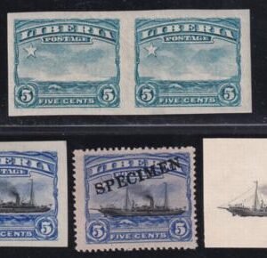 Liberia #117var   3 production proofs & specimen