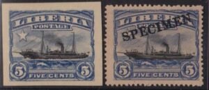 Liberia #117var   3 production proofs & specimen