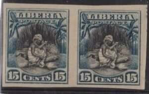 Liberia #119var MINT HINGED imperf Pair