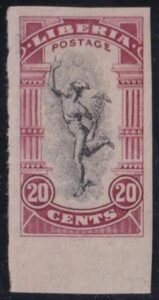 Liberia #168var MINT No gum  imperf margin - single