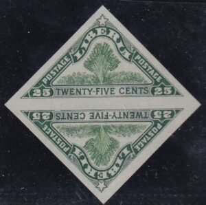 Liberia #169var MINT No gum  imperf Pair.