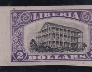 Liberia #174var MINT HINGED imperf margin single