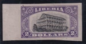 Liberia #174var MINT HINGED imperf margin single