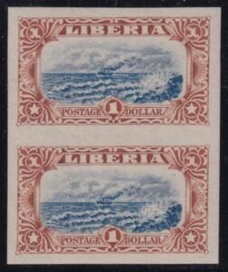 Liberia #173var MINT HINGED imperf pair
