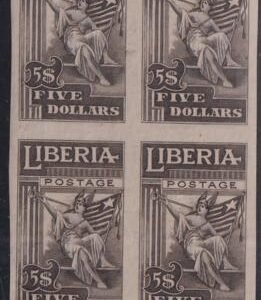 Liberia #176b MINT HINGED/ NH Double surcharge block 4. Cat Value  $80++
