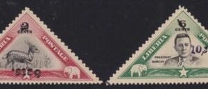 Liberia #294, 295 Mint NH one signed Stolow each Cat Value  $22