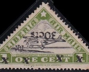 Liberia #C46a MINT NH inverted Overprint signed Stolow, minor perf toning Cat Value $150