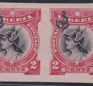 Liberia #O47var MINT Hinged imperf pair