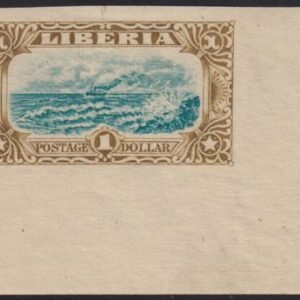 Liberia #O108var MINT no "OS" overprint, imperf corner copy