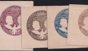 US Postal Stationery and Cut Squares #U348-51 MINT  VF-XF FC Cat Value: $35