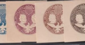 US Postal Stationery and Cut Squares #U348-51 MINT  VF-XF  Cat Value: $35