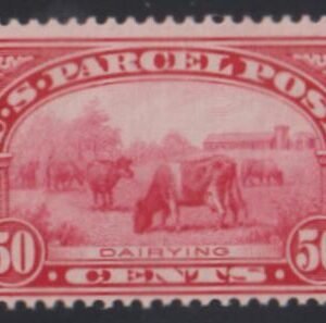 US Parcel Post #Q10 LH F - VF 50c Dairying Great color Cat Value: $210
