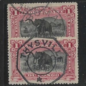 Belgian Congo 25 Used  Nice cancels cv $9.50 (1x)
