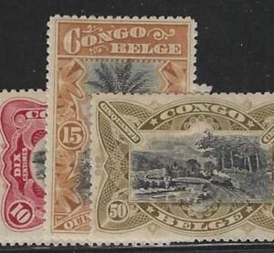 Belgian Congo 41-44  F-VF Mint Hinged cv $42.50