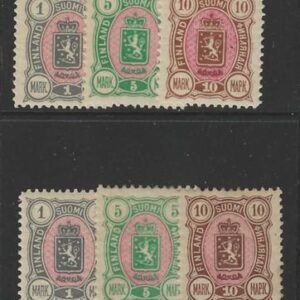 Finland 43-5  Mint Hinged High values partial each set cv $53.50 Either set priced at $35.