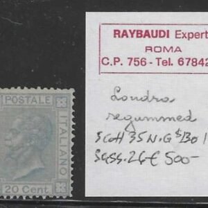 Italy 35F Mint Raybaudi exp. regummed cv NG $190