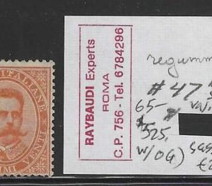 Italy 47 Avg-F Mint Raybaudi exp. regummed cv $65