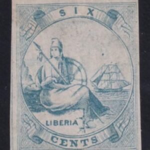 Liberia CT4B6  Von Salesky VF  Trial Color Blue