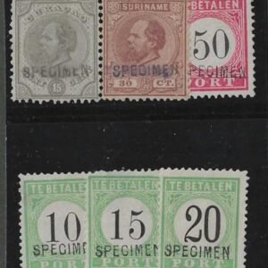 Dutch Colonies   F-VF  Various with "specimen" overprint, minor faults