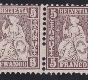 Switzerland 61a F-VF Mint Hinged Error in pair with normal